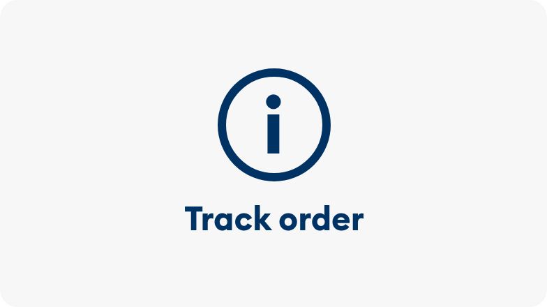 Information symbol and the words Track Order