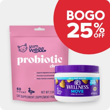 BOGO 25% off callout and YumWell and Wellness supplements