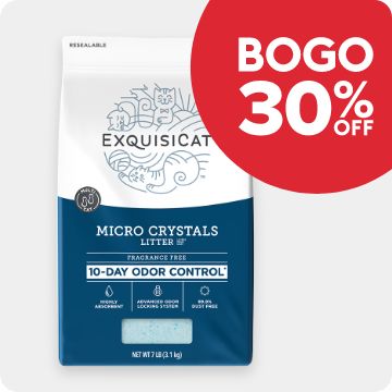 BOGO 30% off callout and ExquisiCat litter