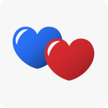 Blue and red heart graphics