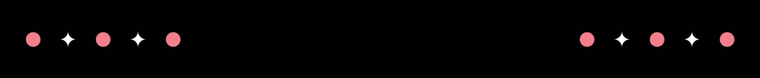 Black background with red circle and white sparkle graphics