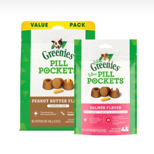 Two packages of Greenies Pill Pockets