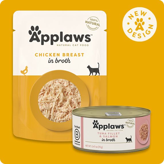 Applaws wet cat food pouch and can