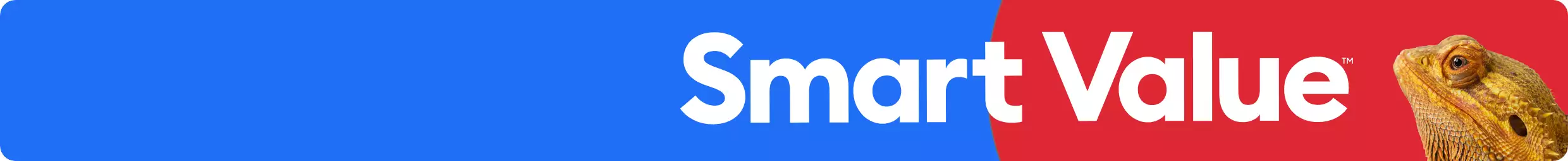 Smart Value message and a close up image of a reptile