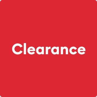 "Clearance" text on a red background
