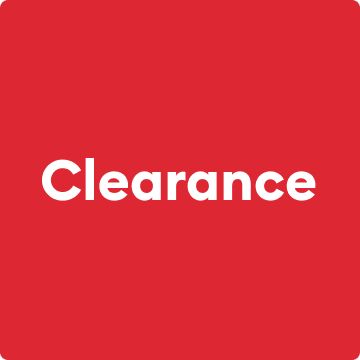 Clearance text on a red background