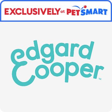 Exclusively at PetSmart callout and Edgard & Cooper logo