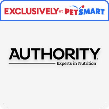 Exclusively at PetSmart callout and Authority logo