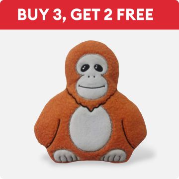 Buy 3, get 2 free callout and a gorilla toy