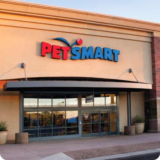 PetSmart associate handing a shopping bag to a customer in their car