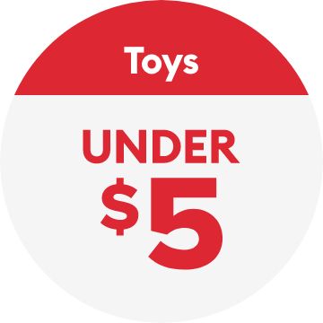 Toys under $5 text