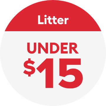 Litter under $15 text