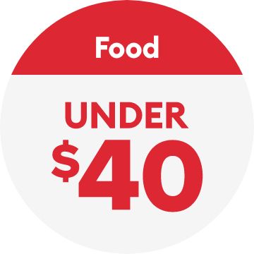 Food under $40 text