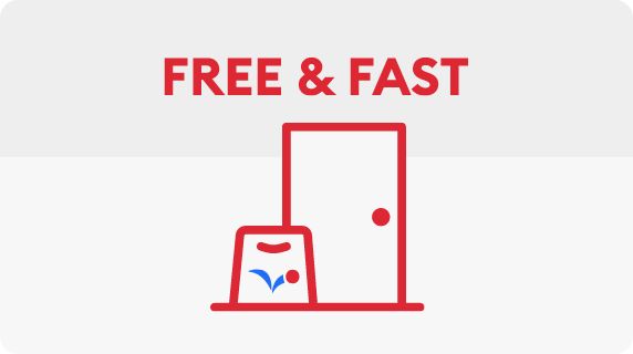 Free and Fast same day delivery