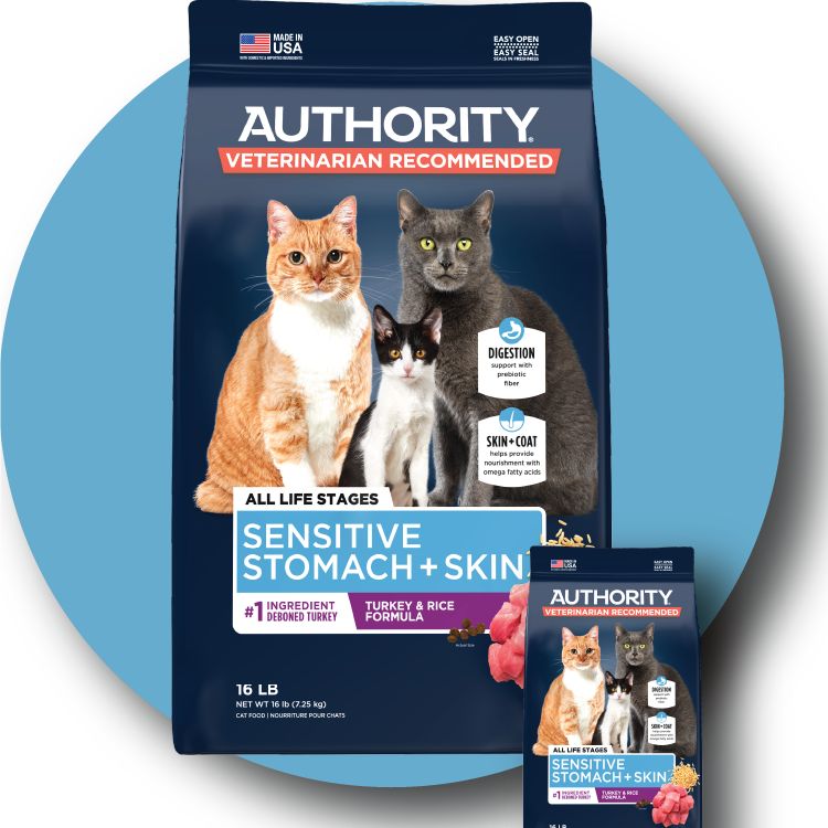 Authority cat food for sensitive stomach & skin