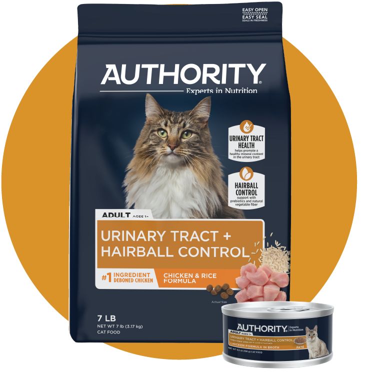 Authority cat food for urinary & hairball control
