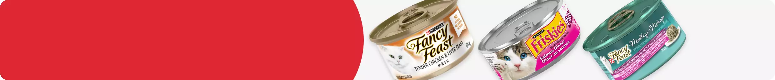 Three cans of cat food