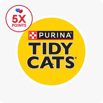 Purina Tidy Cats logo & 5X points callout