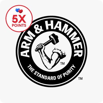 Arm & Hammer logo & 5X points callout