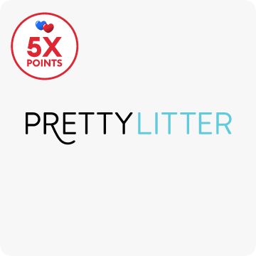 PrettyLitter logo & 5X points callout