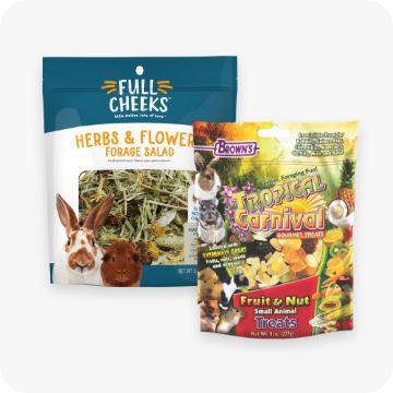 Two packages of small pet treats