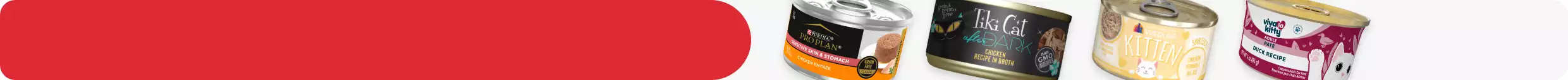 Variety of cat food cans