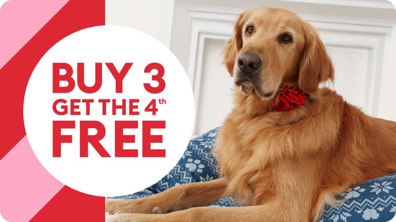 Red & pink stripes with BUY 3, GET THE 4TH FREE with a Golden Retriever