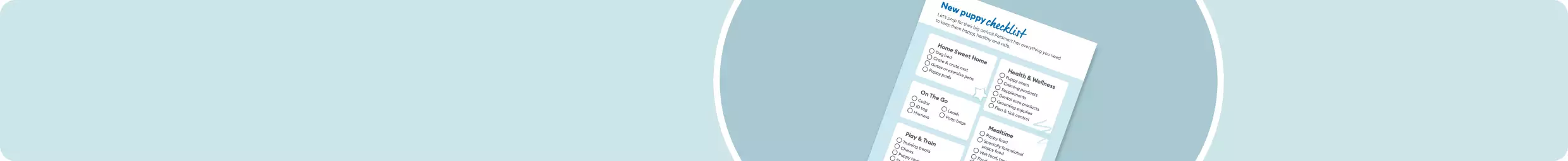 Page of new puppy checklist