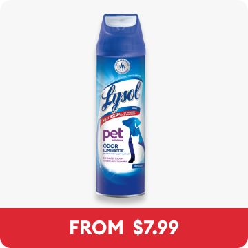 Lysol Pet Odor Eliminator Spray & the callout, From $7.99