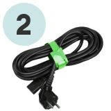 Cables wrapped up & the number two in a blue circle