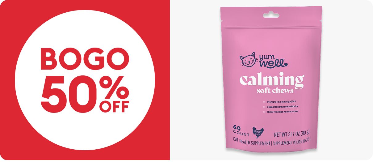 Bag of YumWell Calming soft chews for cats
