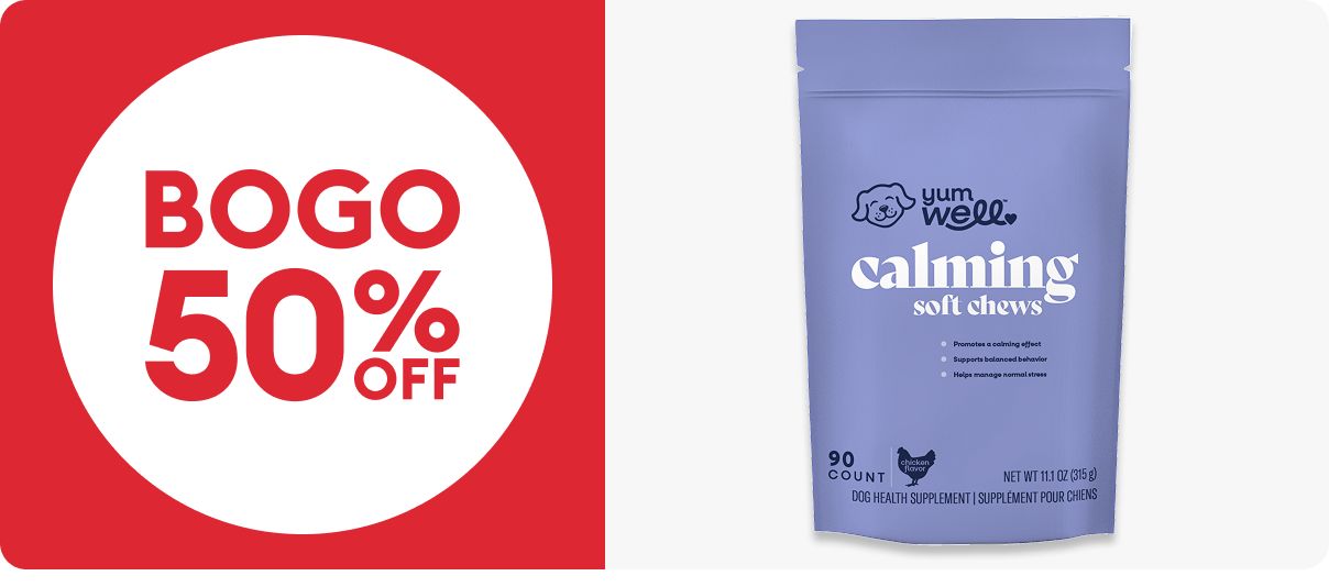 Bag of YumWell Calming soft chews for dogs