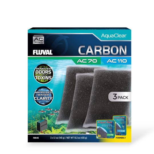 Fluval AquaClear carbon filter inserts, 3 pack