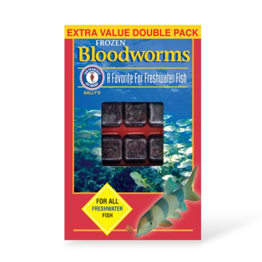 Frozen bloodworms fish food blister pack for freshwater fish