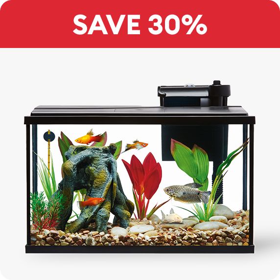 Save 30% callout & Top Fin Essentials Aquarium Starter Kit