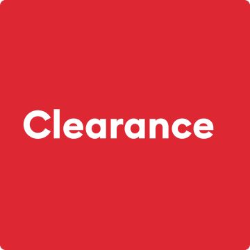 Clearance text on a red background