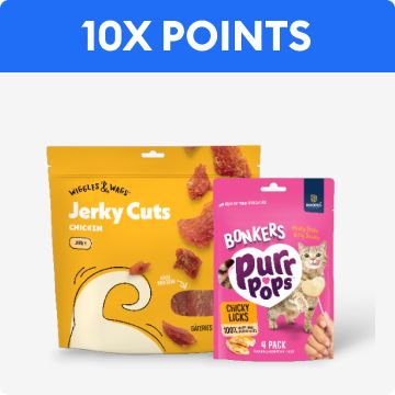 10X points callout & two packages of treats