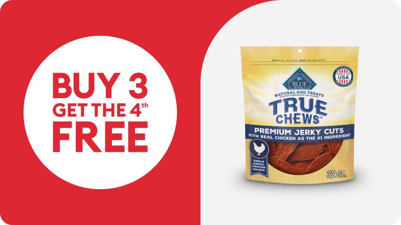 Buy 3, get the 4th FREE with Blue Buffalo true chews treats