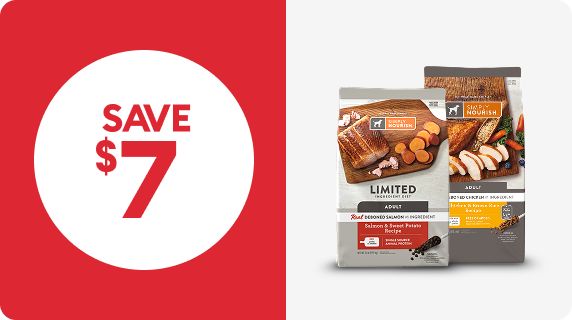 Save $7 with 2 bags of Simply Nourish dog food