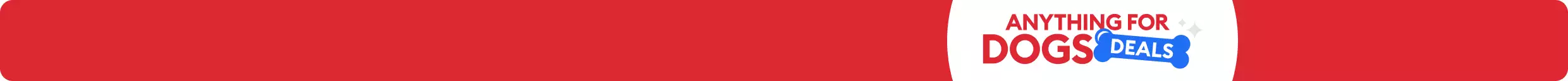 Anything for Dogs Deals text on a red background