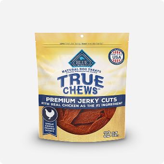 Bag of Blue Buffalo True Chews jerky treats