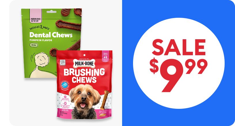 Wiggles & Wags dental chews & Milk-Bone brushing chews