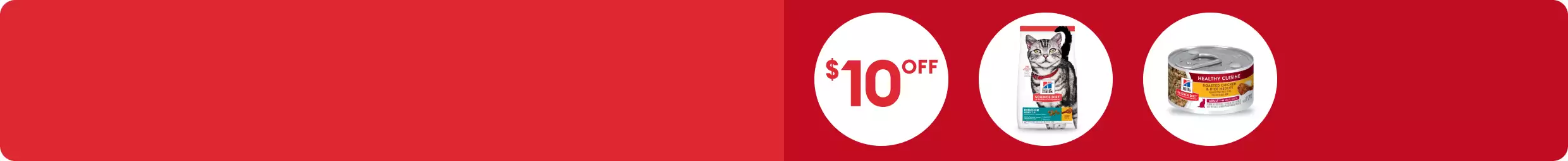 Hill's Science Diet cat food bag featuring a grey striped cat and cat food tin