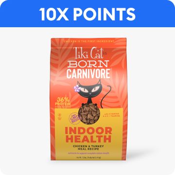 10X points callout & Tiki Cat Born Carnivore cat food