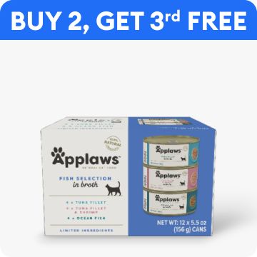Buy 2, get 3rd free callout & Applaws cat food variety pack