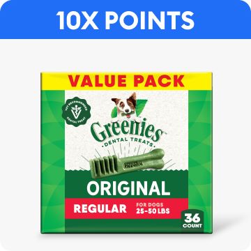 10X points callout & Greenies dental chews