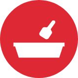 Icon of litter pan and scoop