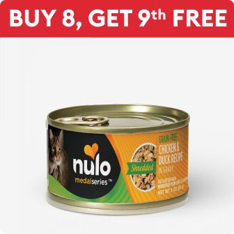 Buy 8, get 9th FREE text & a can of Nulo wet cat food