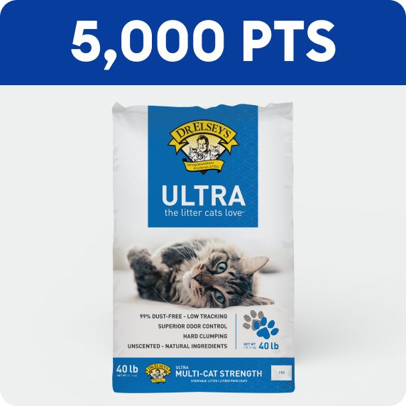 5,000 pts callout & a bag of Dr. Elsey's Precious Litter		