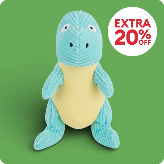 Joyhound Biteshield Plush Dinosaur Squeaky Dog Toy & extra 20% off callout
